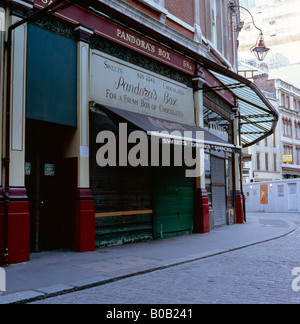 Konditorei Büchse der Pandora Leadenhall Market London geschlossen Stockfoto