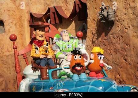 Toy Story-Charaktere bei einer Parade in Disney Hollywood Studios Stockfoto