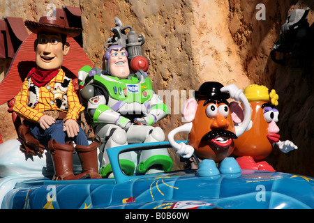 Toy Story-Charaktere bei einer Parade in Disney Hollywood Studios Stockfoto