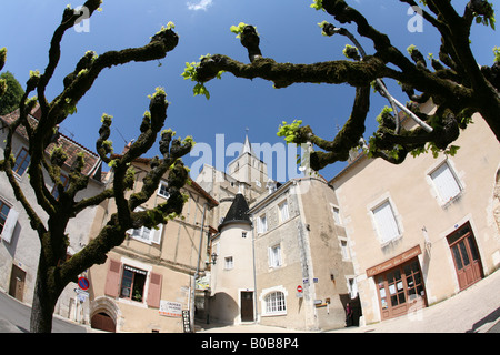 Montmorillon, Limousin Region Frankreichs. Die Stadt ist bekannt als die Stadt der Bücher oder der Stadt des Schreibens. Stockfoto