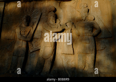 Sassanidischen Basrelief in Taq-e Bostan, Kermanshah, Iran. Stockfoto