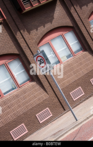 20 km/h Geschwindigkeit Sperrzone in Norwich City Center - Norfolk Stockfoto