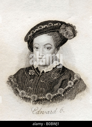 Edward VI, 1537 - 1553. König von England und Irland. Aus dem Buch Crabbs Historical Dictionary, veröffentlicht 1825. Stockfoto