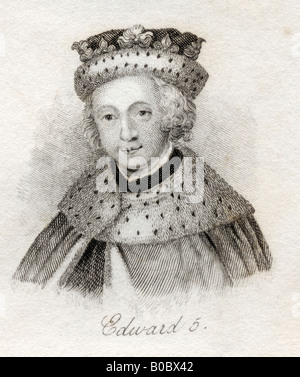 Edward V., 1470 - 1483. Kurzlebiger und ungekrönter König von England. Aus dem Buch Crabbs Historical Dictionary, veröffentlicht 1825. Stockfoto