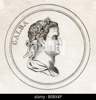 Servius Sulpicius Galba, 3BC - 69BC, alias Servius Sulpicius Galba Caesar Augustus. Römischer Kaiser. Stockfoto