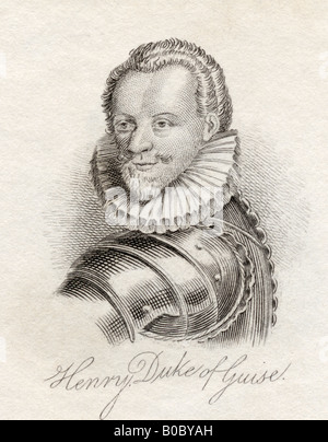 Heinrich I., Prinz von Joinville, Herzog von Guise, Graf von EU, 1550 - 1588 alias Le Balafre oder der vernarbte Stockfoto