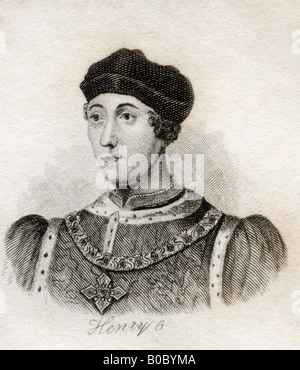 Henry VI, 1421 - 1471. König von England von 1422 - 1461 und von 1470 - 1471. Stockfoto