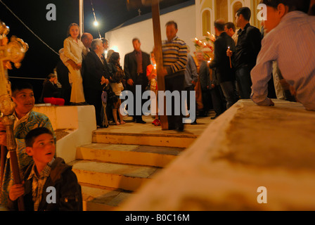 Die orthodoxen Ostern Karfreitag Prozession, Platanias, Kreta, Griechenland, Europa. Stockfoto