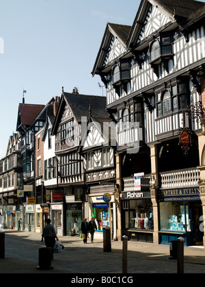 Die Zeilen, Bridge Street, Chester Stadtzentrum, North West England Stockfoto