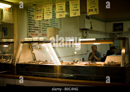 Fisch und chip-Café Imbiss Wellington New Zealand Stockfoto