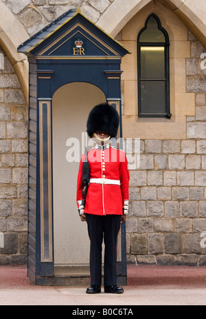 Queen es Guard, Windsor Castle, Berkshire, England Stockfoto