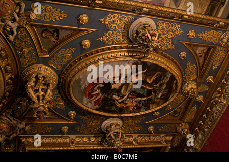 Decke Detail im Rathaus der Stadt Main (jetzt das Geschichtsmuseum) in Gdansk (Danzig), Polen. Stockfoto