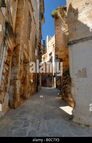 Eine Straßenansicht in der alten Stadt von Chania, Kreta, Griechenland, Europa. Stockfoto
