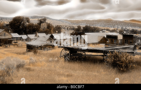 Bild von dem Hügel über Nevada City blickte auf die kleinen Westernstadt Stockfoto