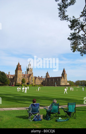 Cricket match, Charterhouse School, Godalming, Surrey, England, Vereinigtes Königreich Stockfoto