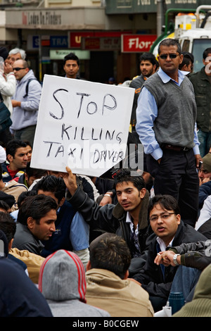 Berufe / Melbourne Taxifahrer protestieren gegen gefährliche Arbeitsbedingungen 30 / 04/08. Stockfoto