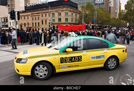 Berufe / Melbourne Taxifahrer protestieren gegen gefährliche Arbeitsbedingungen 30 / 04/08. Stockfoto