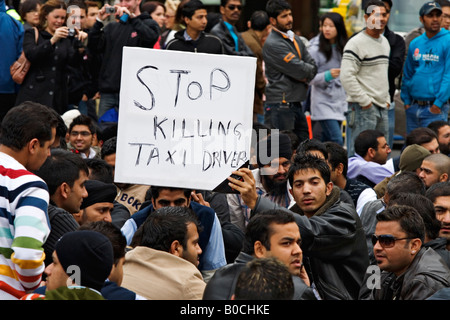 Berufe / Melbourne Taxifahrer protestieren gegen gefährliche Arbeitsbedingungen 30 / 04/08. Stockfoto