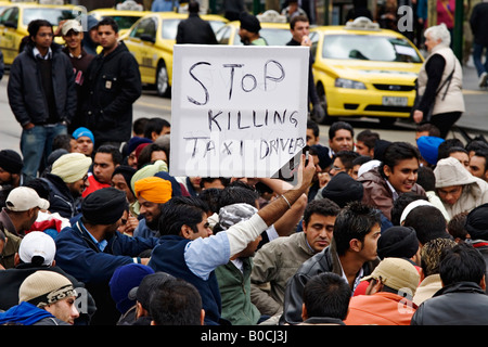 Berufe / Melbourne Taxifahrer protestieren gegen gefährliche Arbeitsbedingungen 30 / 04/08. Stockfoto