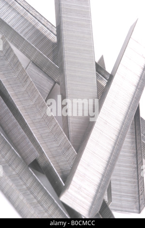 Staples aus einem Büro isoliert auf weißem Hintergrund Stockfoto