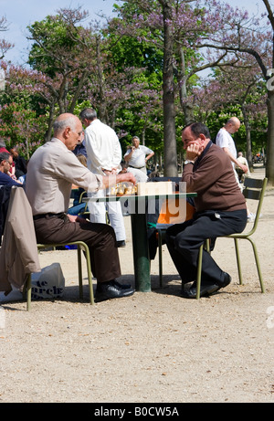 Schachspieler im Jardin du Luxembourg, Paris, Frankreich Stockfoto