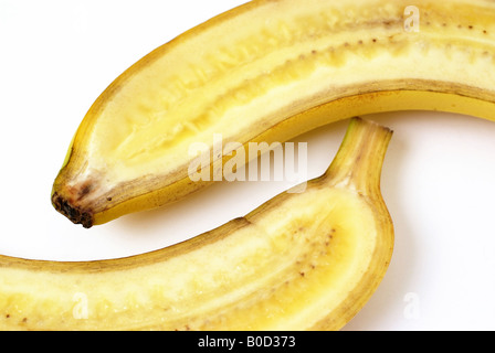 Banane halbieren | Halbierte Banane Stockfoto