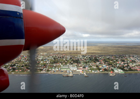 Stanley Hauptstadt der Falkland-Inseln-Luftbild Stockfoto