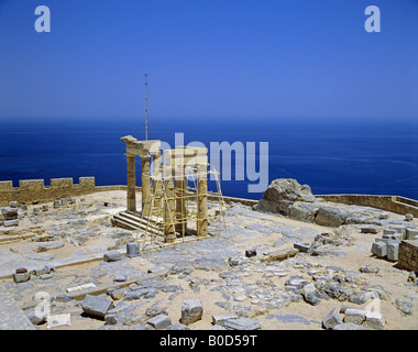 Akropolis von Lindos Rhodos Griechenland Stockfoto