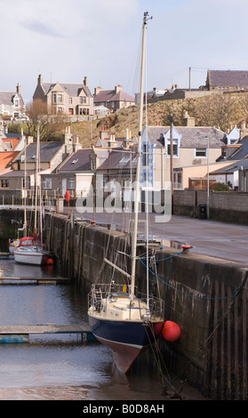 Historischen Fischerdorf und den Hafen von Findochty, Banffshire, Schottland Stockfoto