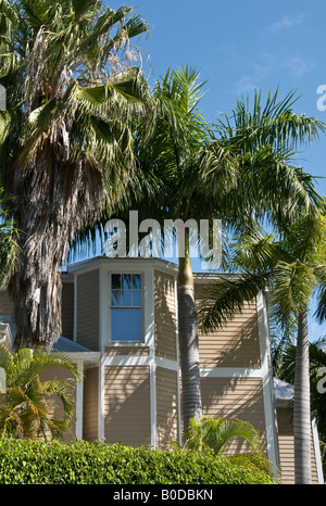 Neues Holzhaus im alten Stil im Bereich Truman Annex von Key West in Florida Stockfoto