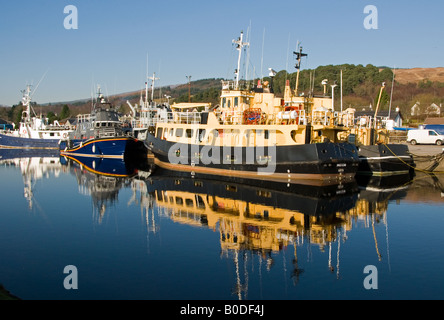 Überwinterung in Corpach Basin Caledonian Canal Boote Stockfoto