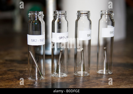 Reagenzgläser in einem chemisty Labor Stockfoto