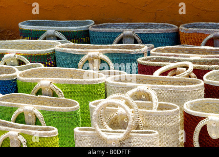 Handgemachte gewebte Säcke auf einem Markt in Mazatlan Mexiko Stockfoto