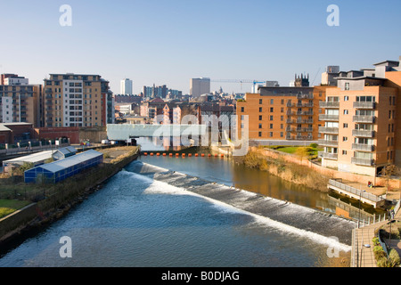 Merchants Quay und River Leeds Yorkshire UK Stockfoto