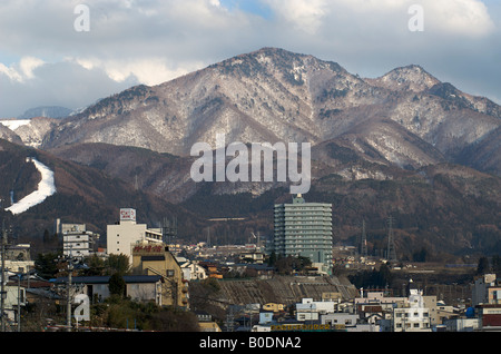 Yudanaka und Yamanouchi Stadt. Präfektur Nagano, Japan Stockfoto