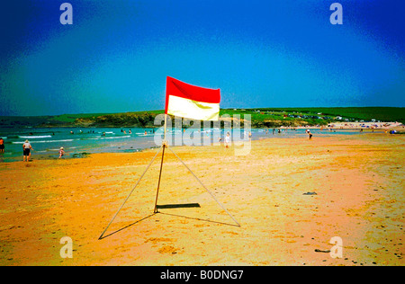 Sommer im Harlyn Bay, Cornwall, England (posterized Bild) Stockfoto