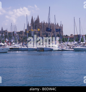 Blick über Palma International Boat Show 2008, Mallorca, Balearen, Spanien Stockfoto