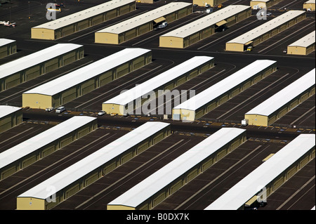 Antenne über Hangars Phoenix Arizona Deer Valley airport Stockfoto