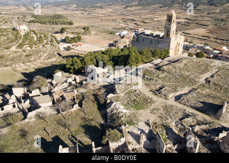 Corbera d Bürgerkrieg Ruinen Stockfoto