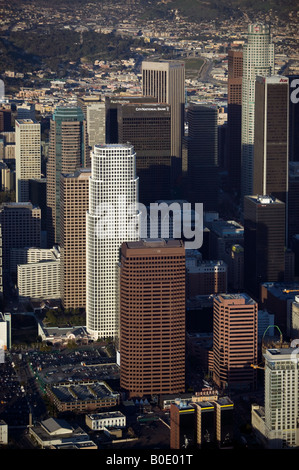 Luftaufnahmen über der Innenstadt von Los Angeles, Kalifornien, Paul Hastings Bank of America City National Bank Aon US-Bank-Gebäude Stockfoto