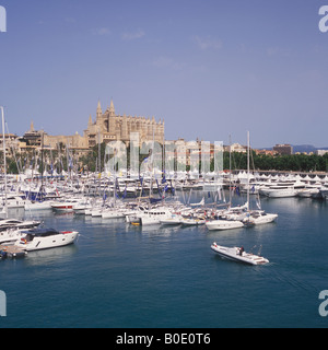 Blick über Palma International Boat Show 2008, Mallorca, Balearen, Spanien Stockfoto