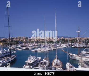 Blick über Palma International Boat Show 2008, Mallorca, Balearen, Spanien. Stockfoto