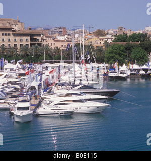 Blick über Palma International Boat Show 2008, Mallorca, Balearen, Spanien Stockfoto