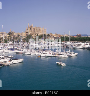 Blick über Palma International Boat Show 2008, Mallorca, Balearen, Spanien Stockfoto