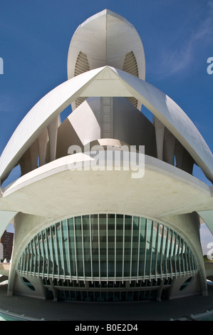 Nahaufnahme des Palau de Les Arts (Palacio de Las Artes) Reina Sofia. Stockfoto