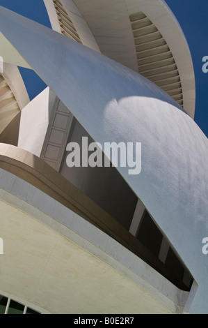 Nahaufnahme des Palau de Les Arts (Palacio de Las Artes) Reina Sofia. Stockfoto