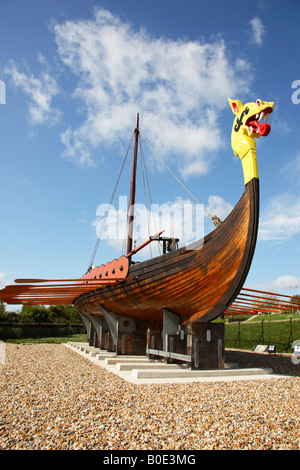 Das "Hugin" Replikat Viking Schiff, Ramsgate, Kent, England, UK. Stockfoto