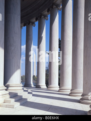 Washington Monument von Jefferson Memorial Washington D.C. - US Capitol gesehen Stockfoto