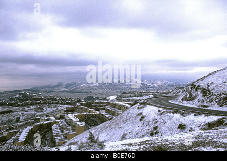 seltene Schneefälle in San Francisco auf 2 5 1976 Stockfoto