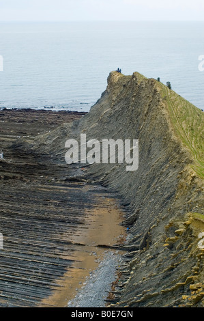 Küste zwischen Zumaia und Deba Baskenland Spanien Stockfoto